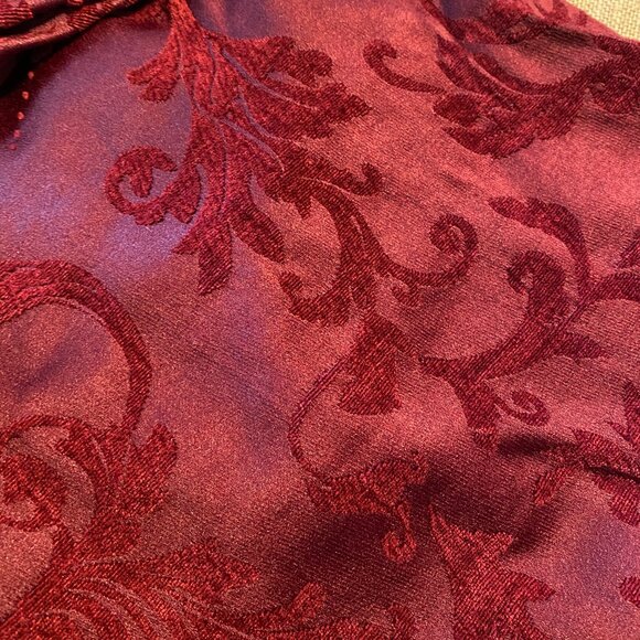 Burgundy Damask Round Tablecloth – 70" - Picture 3 of 6